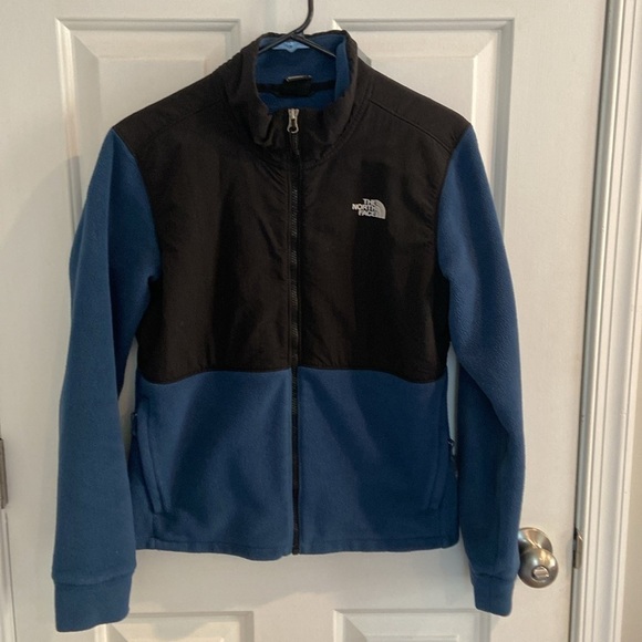 The North Face Women's Denali Fleece Jacket Black and Blue Full Zip, Medium - Picture 2 of 5